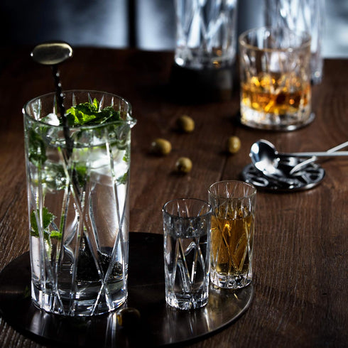 Orrefors City Shot Glasses with Heavy Base (Set of 2) - 1.7 Fl. Oz., Asymmetric Design - Crystal, Glassware for Spirits & Shots, Serving Tequila, ...