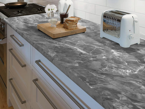 Guvana Matte Marble Contact Paper for Countertop 15.7''x78.7'' Removable Grey Wallpaper Marble Peel and Stick Wallpaper Matte Marble Contact Paper...