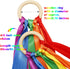 WILLBOND 3 Pieces Rainbow Hand Kite Ribbon Wrist Ribbons, Ribbon Wind Wand Dancing Ribbon Streamer with Wood Ring Learning Sensory Educational Toy...