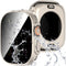 Suoman 3 in 1 Case for Apple Watch Ultra 2 /Ultra 49mm Waterproof Privacy Screen Protector, Tempered Glass Cover Front + Back Bumper 360°Protectio...