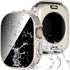 Suoman 3 in 1 Case for Apple Watch Ultra 2 /Ultra 49mm Waterproof Privacy Screen Protector, Tempered Glass Cover Front + Back Bumper 360°Protectio...