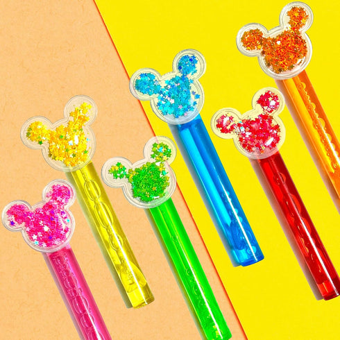 Mouse Party Favors 24Pcs Glitter Mouse Bubble Wands for Kids Cute Mouse Ear Bubble Wand for Cartoon Mouse Theme Birthday Party Supplies Classroom ...
