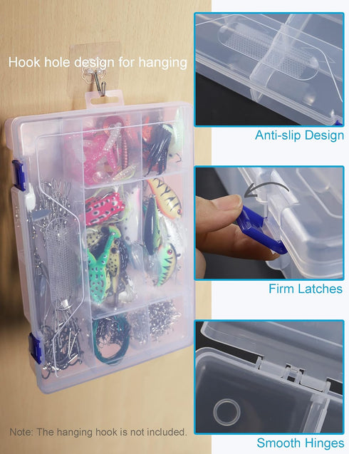 Beoccudo Tackle Box Beads Organizer Tackle Boxes with Dividers Plastic Storage Large 10 Grids Box Jewelry Compartment Container...