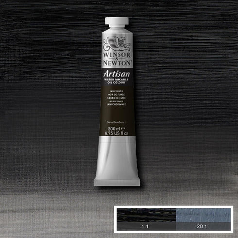 Winsor & Newton Artisan Water Mixable Oil Colour, 6.75-oz (200ml), Lamp Black...