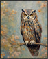 Posterizer 1 pcs- An owl on a tree with white flowers-Art for Animal Lovers-Floral Botanical Art- Gift for Men Women Teens-decor for Bedroom, Offi...