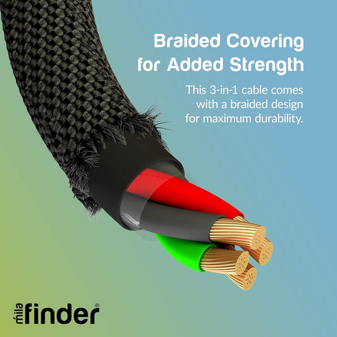 3 in 1 USB Charging Cable - 10 ft Long Multi USB Charging Cables for Multiple Devices - Universal Cell Phone Charger Cord for Android & iDevice - ...