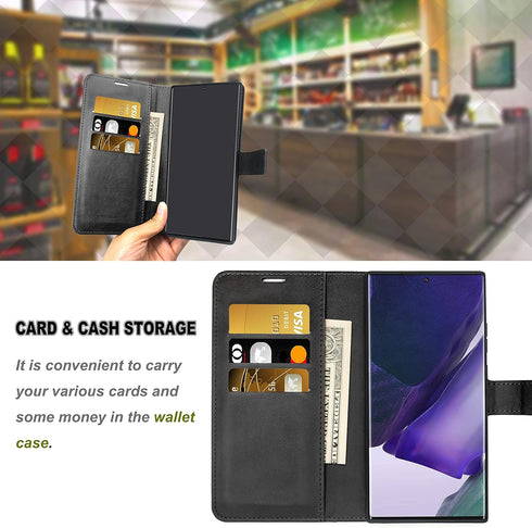 Galaxy Note 20 Ultra 5G Wallet Case - Flip Leather Slim Case with Card Holder Kickstand Magnetic Closure Protective Phone Case for Samsung Galaxy ...
