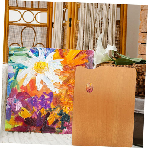 STOBOK Art Painting Oil Drawing Supplies Oil Painting Square Palette Acrylic Paint Palette Square Serving Tray Rectangular Wooden Artist Portable ...