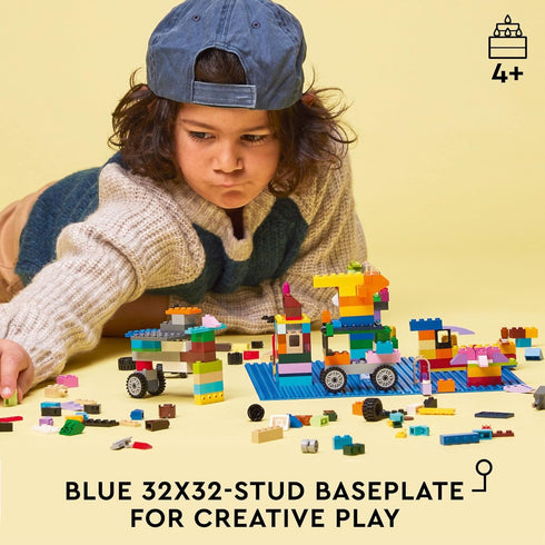 LEGO Classic Blue Baseplate Square 32x32 Stud Foundation to Build, Play, and Display Brick Creations, Great for Ocean and Water Landscapes, 11025...