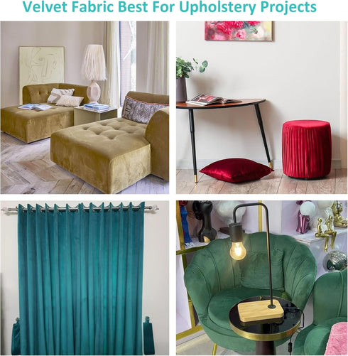 Velvet Fabric by The Yard for Upholstery Projects(Purple,1 Yard)...