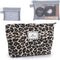 Leopard Print Makeup Bag for Purse Zipper Cosmetic Bag Large Capacity Canvas Makeup Bags Travel Cute Aesthetic Toiletry Bag Accessories Organizer,...