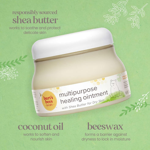 Burt's Bees Baby 100% Natural Multipurpose Healing Ointment, Face & Body Baby Ointment – 7.5 Ounce Tub...