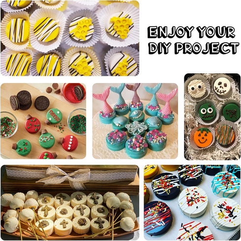 Actvty Round Chocolate Covered Cookie Molds, 3 Pcs Cylinder Chocolate Candy Silicone Molds, Perfect for Chocolate Covered Oreos, Candy, Cakes, Jel...