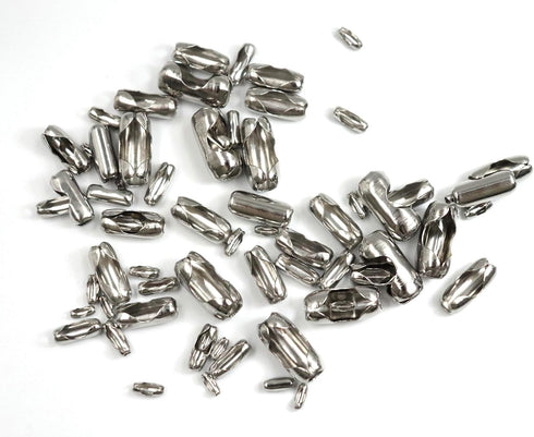70 Pcs Chain Connector Clasp Stainless Steel Bead Ball Fastener for Keychain Necklace Bracelet Beaded Chain Repairing Fits for 1.6, 2, 2.4, 3.2, 4...