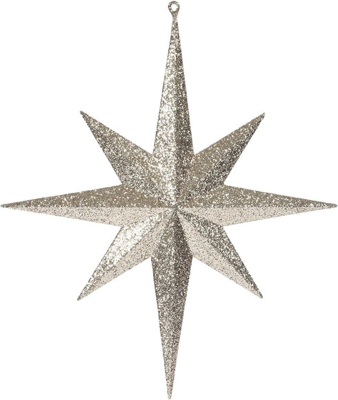 Vickerman 15.75" Rose Gold Iridescent Glitter Bethlehem Star Christmas Ornament...