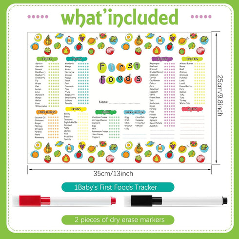 Baby Foods Tracker Fridge Magnet 9.84 x 13.78 Inch Dry Erase Menu Board for Fridge Log Daily Baby Food Chart Checklist Magnet Foods Tracker Whiteb...