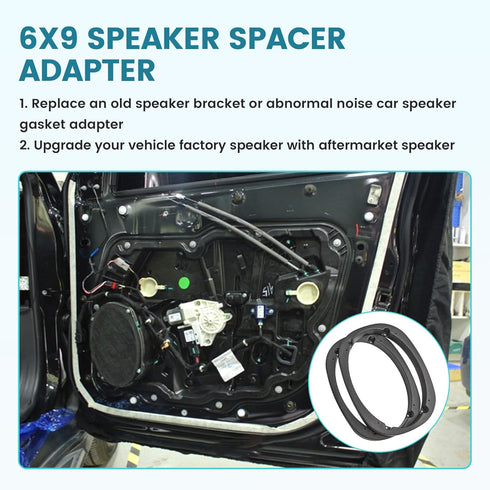 6X9 Universal Plastic Vehicle Speaker Spacer Ring Adapter, 6x9 Inch Car Speaker Spacer Mounting Bracket Adapter Refit Audio Speaker Mat, 1 Pair...