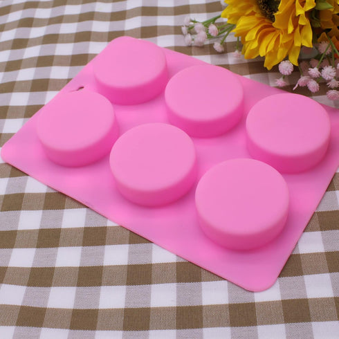 X-Haibei Round Guest Basic Soap Lotion Bar Silicone Mold Dia. 2 inch,Height 0.7 inch per Cavity 2oz per Cell...