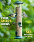 iBorn Metal Bird Feeders 6 Ports Hanging Wild Bird Seed Feeder for Mix Seed Blends, Niger Seed Feeder, Sunflower Heart, Birdbath, Heavy Duty All M...