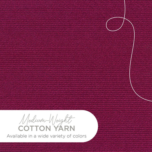 Lion Brand Yarn Lightweight 24/7 Cotton Yarn for Knitting, Crocheting, and Crafts, Magenta, 1 Pack...