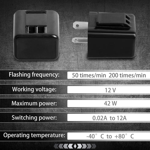 NTHREEAUTO 2 Pin Electronic Flasher Relay, Adjustable 12V Relays Fix for LED Turn Signal Hyper Flash, Universal...