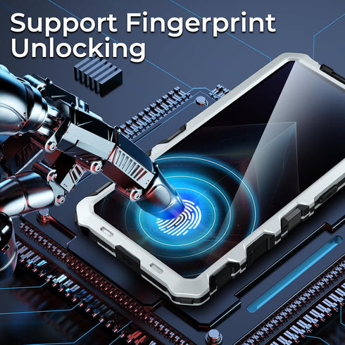 for Samsung Galaxy s24 Ultra Case Heavy Duty Metal Aluminium Bumper Built in Screen Protector Lens Military Grade Rubber Hard Durable Phone Cases ...