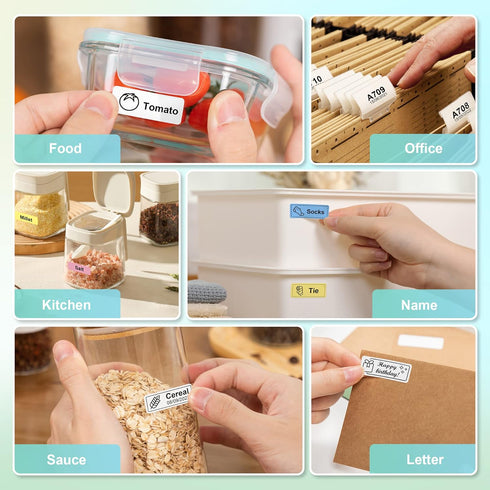 Label Maker Machine with Tape, P21 Portable Bluetooth Label Printer, Wireless Built-in Cutter Sticker Maker Mini Label Makers with Multiple Templa...