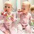 PandaEar 2 Pack Baby Toothbrush, Silicone Double-Sided Oral Care Teether Brush for Infant 6 to 12 Months, Easy to Hold -Green & Red...
