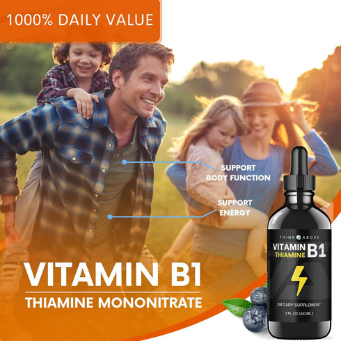 Vitamin B1 Thiamine Mononitrate - Liquid Drops Supplement (2 oz)...