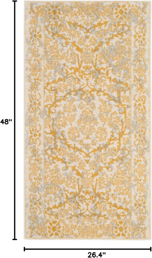 SAFAVIEH Evoke Collection Accent Rug - 2'2" x 4', Ivory & Gold, Shabby Chic Oriental Design, Non-Shedding & Easy Care, Ideal for High Traffic Area...