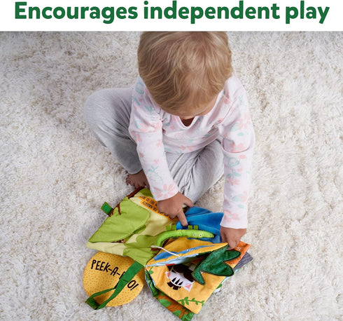 Skillmatics Peek-A-Boo Jungle Book - Soft Cloth Book for Baby, Infant & Toddler Toys, Crinkle Pages for Sensory Play, Gifts for Ages 6 Months and ...