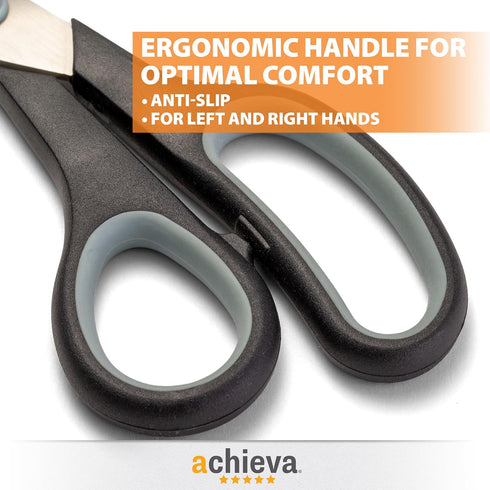 Achieva 8" Titanium Scissors, Black, 4PK (94108)...