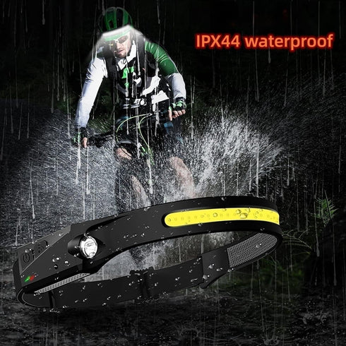 2PCS Headlamp Rechargeable 230° Wide Beam Head Emergency Lamp LED Lights with Motion Sensor for Camping Accessories Gear, Waterproof Head Light Fl...