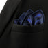 SHLAX&WING Navy Paisley Mens Pocket Square Silk Hanky Business Dark Blue...