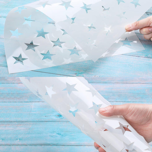 Whaline 7 Pieces American Flag 50 Stars Stencil Template for Painting on Wood, Fabric, Paper, Airbrush, Walls Art, 2 Large, 2 Medium and 3 Small f...