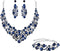 Flyonce Rhinestone Crystal Bridal Jewelry Set for Women, Wedding Party Necklace Earrings Bracelet...
