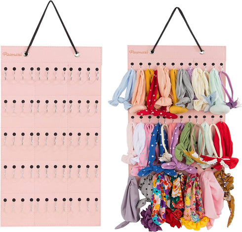 Baby Headband Organizer,Headband Holder for Baby Girl, Large Capacity Hair Bows Clips Hanging Organizer (Pink)...