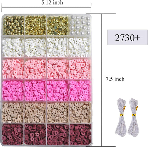 MELIUS Clay Beads Friendship Bracelet Making Kit, Polymer Beads and Spacer Beads with Pearl Beads in 24 Grid Box for Jewelry Making, DIY Bracelets...