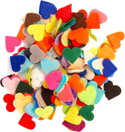 Playfully Ever After 4 inch Felt Hearts 70pc - Mixed Color Pack...