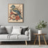 Posterizer 1 pcs- Blue bird standing on red and white flowers-Art for Animal Lovers-Floral Botanical Art- Gift for Men Women Teens-Decor for Home...