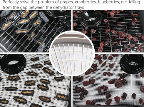 Mesh Dehydrator Sheets for COSORI - by Kispog- 10pcs/stes Silicone Drying Sheets 12x13 inch Compatible with Magic Mill Ivation Chefman ChefWave...