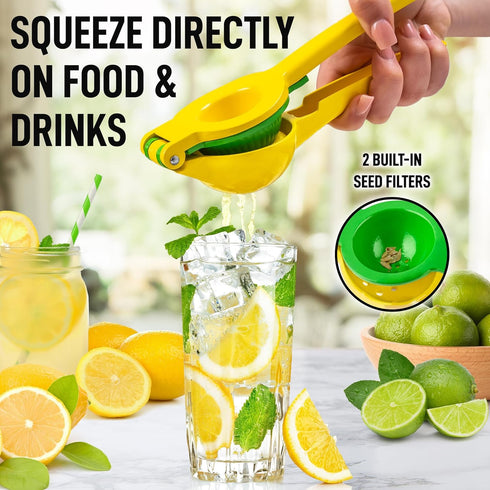 Simple Craft Premium Metal 2-in-1 Lemon Squeezer Sturdy Max Extraction Hand Juicer Lemon Squeezer - Easy to Clean Manual Citrus Juicer - Easy-Use ...
