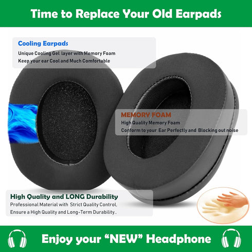 Cooling Gel Replacement Earpads Cushions Compatible with Razer BlackShark V2/BlackShark V2 Pro/BlackShark V2 X Gaming Headset Ear Pads with Coolin...