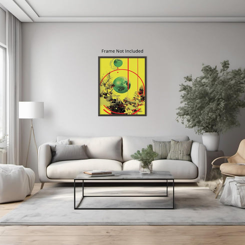 Posterizer 1 pcs-abstract surreal buildings and planets collage-Abstract & Modern Art-Floral & Botanical Art-Gift for Art Lovers- UNFRAMED Wall Ar...