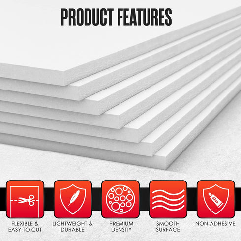 Houseables EVA Foam Sheets, Craft, Cosplay, 6mm Thick, White, 10 Pack, 9 X 12 Inch, Art Supplies, Paper Scrapbooking, Crafting Foams, Foamie Craft...
