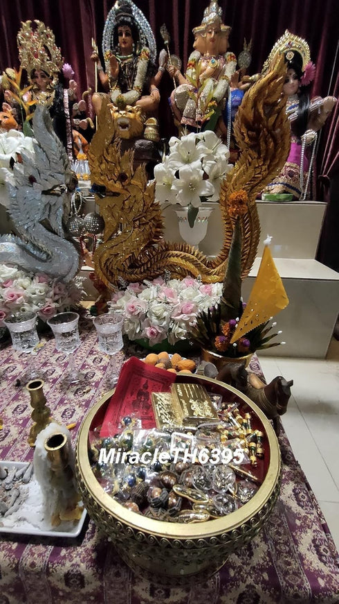 Thai Magic Amulet Power Wessuwan Giant God Statue Waterproof Pendant & Pha Yant Wessuwan Giant God Talisman Cloth Mantra Protection Danger Evil Sp...