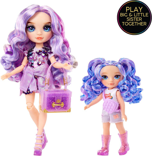 Rainbow High Littles – Amethyst Willow, Purple 5.5" Posable Small Doll with Purse, Magical Pet Dog, Girls Toy Gift, Kids Ages 4-12 Years...