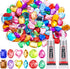 anezus 120PCS Craft Jumbo Jewels, Large Sequins with 2 Pack B7000 Jewelry Glue, Flat Back Craft Gems Rhinestones for Pirate, Fake Gemstones for Fa...