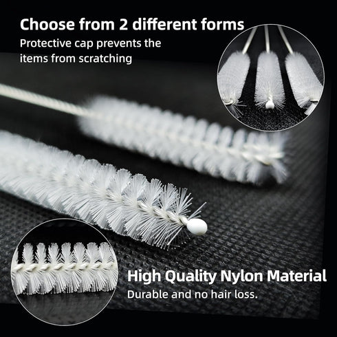 8 Pcs Straw Cleaner Brush Long Cleaning Brushes for Test Tube Stanley Metal Reusable Glass Straws Water Bottle Nipple Small Scrubber - 10''(Rubber...