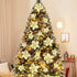 Geefuun 28PCS Christmas Tree Decorations: Poinsettias Artificial Flowers Ornaments Xmas Gold Glitter Flower with Clips...